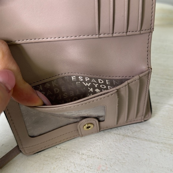 Kate Spade Taupe/Blush Leather Bifold Wallet - Picture 7 of 12